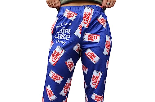 BRIEF INSANITY Lounge Pajama Pants for Men and Women| Must Be a Diet Coke Thing Can Print Bottoms - Comfy, Ultra Soft, Novelty Unisex Loungewear Pants (Diet Coke Thing Pants, Large)