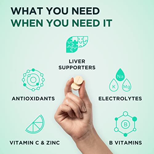 H-PROOF The Anytime You Drink Vitamin for Alcohol Metabolism, Liver Health & Immunity Support with Electrolytes, Antioxidants, Milk Thistle, Vitamins, 40 Chewable Tablets (20 Servings), Tangerine