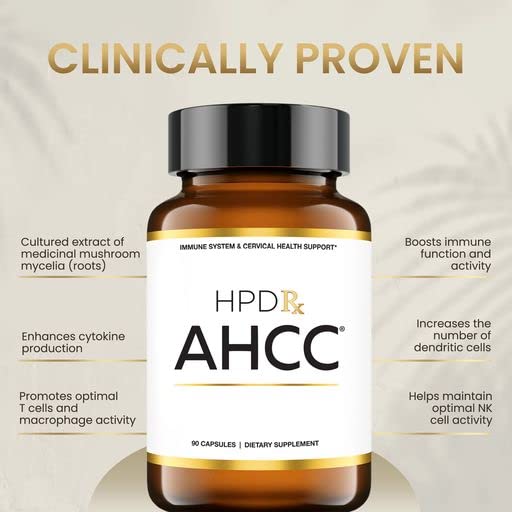 HPD Rx Premium AHCC Supplement 1100 mg | Shiitake Mushroom Supplement, Natural Immunity Booster, Maintains Natural Killer Cell Activity | Proven in 30+ Human Clinical Trials | 180-Day Supply 6-Pack