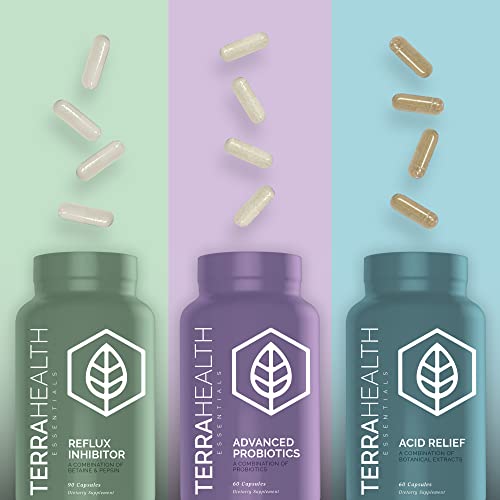 Terra Health Essentials® Reflux Inhibitor | Relieve Indigestion and Heartburn | (1 Pack, 90 Capsules)