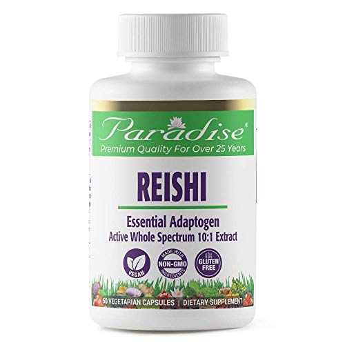 Paradise Herbs Reishi Essential Adaptogen, Non GMO, Vegan, Gluten Free, 60 Vegetarian Capsules