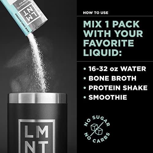 LMNT Zero-Sugar Electrolytes - Raw Unflavored Salt - Hydration Powder Packets | No Artificial Ingredients | Keto & Paleo Friendly | 30 Sticks
