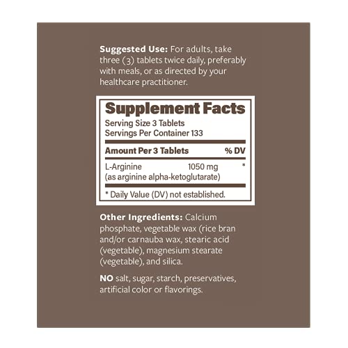 Endurance Products L - Arginine - 350mg Sustained Release Dietary Supplement for Optimal Absorption - Nitric Oxide Precursor*, 400 Tablets Company