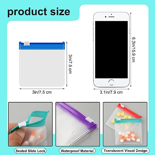 39 Pcs Pill Pouch Bags Set - MARFOREVER Zippered Pill Box Travel Pill Organizer Reusable Ziplock Bags Medicine Organizer Pills Storage 28 Pcs Plastic Pill Bags 10 Sheets Labels and 1 Pc Marker