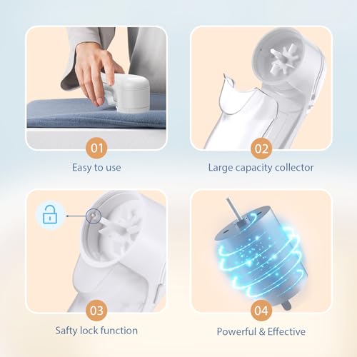 Fabric Shaver, Electric Lint Remover, Lint Shaver with 3 Replaceable Blades USB Rechargeable, Sweater Shaver, Clothes Shaver, Pilling Remover, Fabric Shaver Fuzz Remover for Clothes Furniture