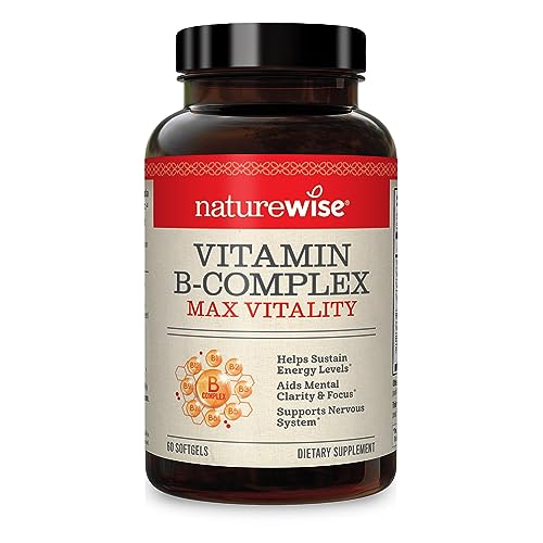 NatureWise Vitamin B-Complex for Max Vitality & Sustained Energy Support | Supports Sustained Energy Levels + Aids Mental Clarity & Focus + Promotes A Healthy Nervous System 60 Softgels