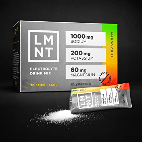 LMNT Zero-Sugar Electrolytes - Mango Chili Salt - Hydration Powder Packets | No Artificial Ingredients | Keto & Paleo Friendly | 30 Sticks