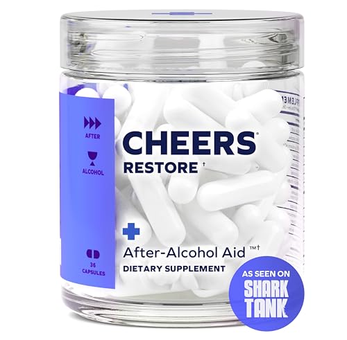 Cheers Restore | Supplement with DHM + L-Cysteine | Feel Better After Drinking & Support Your Liver | 12 Doses | Dihydromyricetin, Cysteine, Milk Thistle, Prickly Pear, B-Vitamins, Ginger