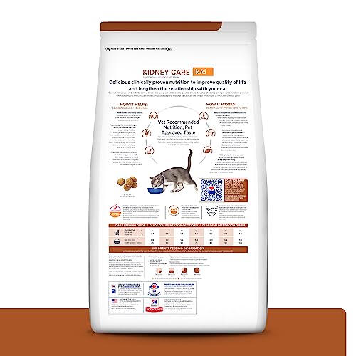 Hill's Prescription Diet k/d Kidney Care Ocean Fish Dry Cat Food, Veterinary Diet, 4 lb. Bag