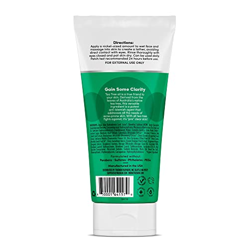 TruSkin Tea Tree Super Facial Cleanser - Acne Treatment with MSM, Chamomile and Vitamin E, 4 fl oz