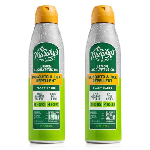 Murphy's Naturals Lemon Eucalyptus Oil Insect Repellent Mist | DEET Free | Plant Based, All Natural Ingredients | Mosquito and Tick Repellent | 6 Ounce Continuous Spray | 2 Pack