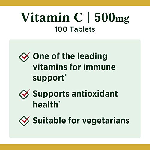 Nature's Bounty Vitamin C, Vitamin Supplement, Supports Immune Health, 500mg, 100 Tablets