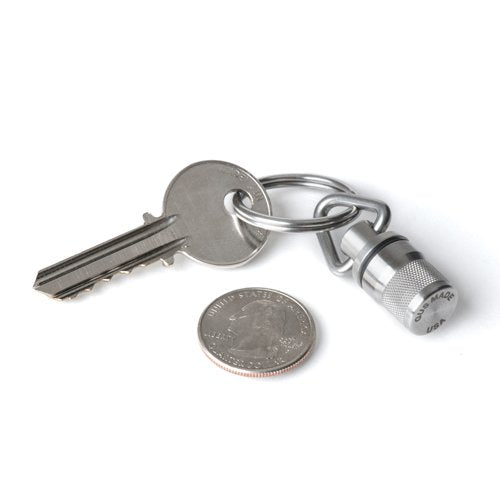 GUS Micro Pill Fob, Made in USA, Stainless Steel Keychain Pill Holder, Holds Two Emergency Aspirin, Ultra Compact Design
