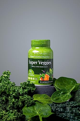TERRA KAI ORGANICS Organic Super Veggies Supplement Gluten/Gelatin Free, Non GMO, Soy Free & Vegan | Green Superfood Capsules | 16 Vegetables (90 Count) (Veggies)