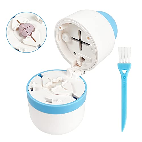 Pill Cutter - Pill Splitter with Stainless Steel Blade for Cutting Small Pills or Large Pills in Half or Quarter, Suitable for Cuting Vitamins, Tablets(Blue)