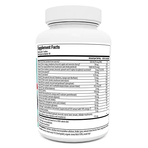 Dr. Berg Kids Chewable Multivitamins (NOT Sweetened w/Sugar) - Daily Multivitamin for Kids That Includes 20 Vital Nutrients & A Trace Mineral Complex - Mixed Berry Chewable Vitamins for Kids