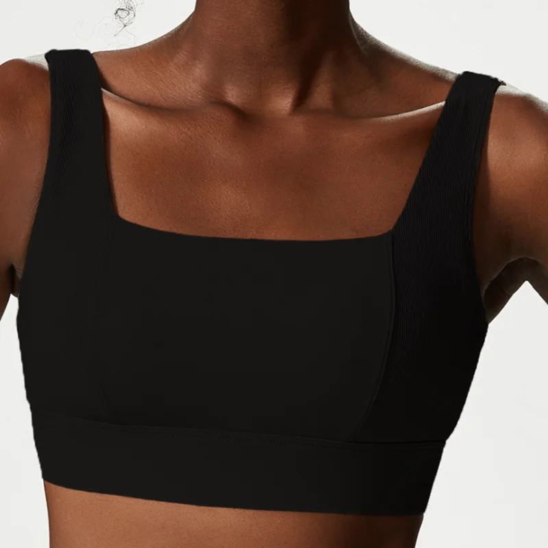 Breathable Nylon Gym & Yoga Bra with Fixed Chest Pads
