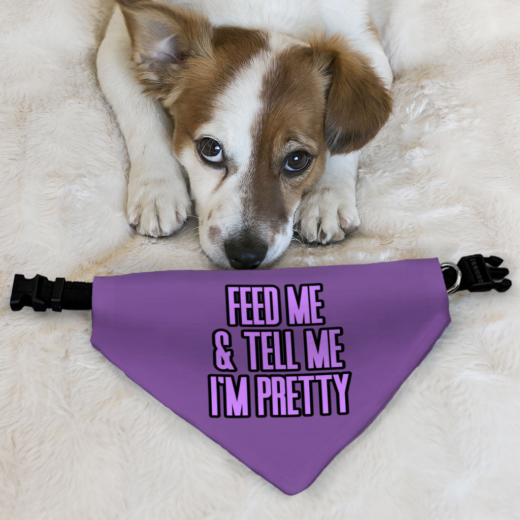 Feed Me Pet Bandana Collar - Word Design Scarf Collar - Dog Theme Dog Bandana
