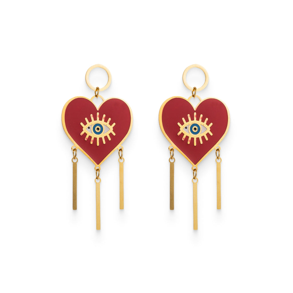 Heart Shaped Long Earrings