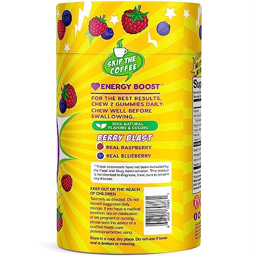 Nutracelle NUTRAMIN Energy Boost Vitamin Gummy - Skip The Coffee & Boost Your Energy, Caffeine-Free, Sugar-Free, Vegan, B12, Green Tea, Ashwagandha, Garcinia Cambogia, Raspberry Adaptogen - 90 ct