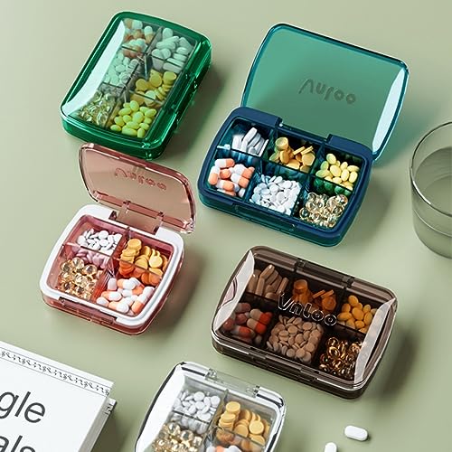 WISELADY Multifunctional Pill Boxes, Pill Organizers, Pill Planners for Pills Vitamins & Medication, Travel Pill Case, Daily Vitamin Case Large Capacity Compartments (Green)