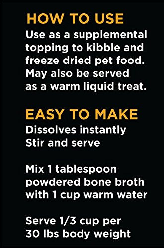 Nature's Diet Pet Bone Broth Protein Powder with Pumpkin, Fish Oil and Turmeric (Chicken, 16 oz = 159 Servings)