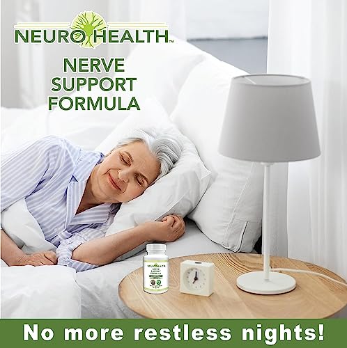 Neuro Health - Nerve Support Formula - Natural Vitamins Including B12 Combined with 600mg of ALA Alpha Lipoic Acid - Neuropathy Support Supplement - One 60 Count Bottle (1 Pack)