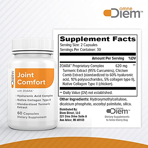 Omne Diem Joint Comfort with ZOARA, 60 Capsules – Dietary Supplement for Comprehensive Joint Care & Comfort