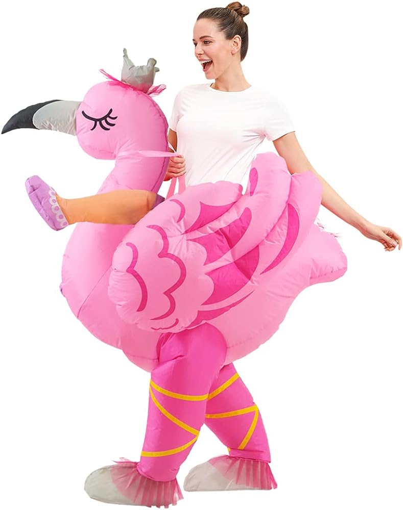 KOOY Inflatable Flamingo Costume,Inflatable Costume For Adult Funny,Halloween Blow Up Costume,Christmas Costume