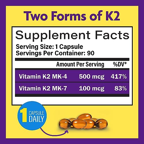 InnovixLabs Full Spectrum Vitamin K2 with MK-7 and MK-4, All-Trans Bioactive K2, 600 mcg K2 per Pill, Soy & Gluten Free, Non-GMO, 90 Capsules, Supports Healthy Bones & Arteries