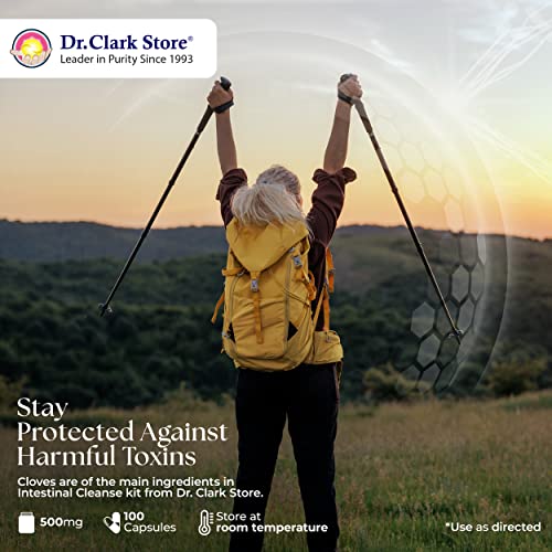 Dr Clark Cloves Healthcare Supplement - Natural Digestive Health, 500 mg, 100 Pure Gelatin Capsules