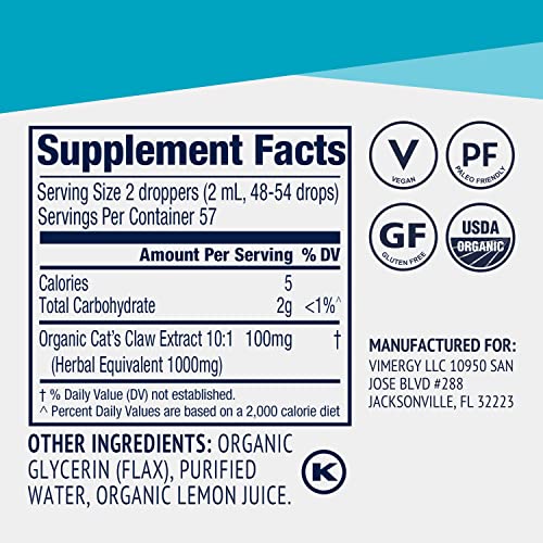 Vimergy Organic Cat's Claw 10:1 (115 ml)