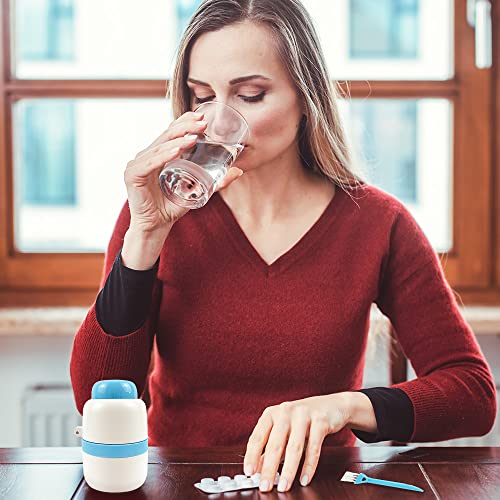 Pill Cutter - Pill Splitter with Stainless Steel Blade for Cutting Small Pills or Large Pills in Half or Quarter, Suitable for Cuting Vitamins, Tablets(Blue)