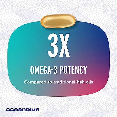 Oceanblue Professional Omega-3 2100 – 180 ct – Triple Strength Burpless Fish Oil Supplement with High-Potency EPA, DHA, DPA and Vitamin D3 – Wild-Caught – Vanilla Flavor (90 Servings)