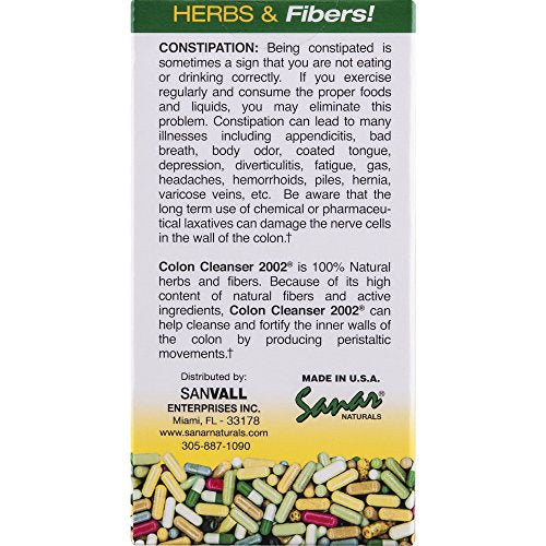 Sanar Naturals Colon Cleanser - Herbal Blend with Probiotics and Fibers - Digestive Health Dietary Fiber Supplement, Gut Cleanse Detox for Women & Men, Contains Cascara Sagrada & Psyllium, 90 Capsules