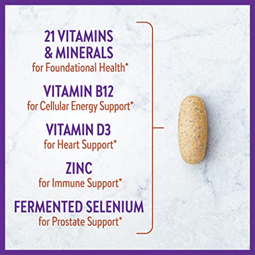 New Chapter Men's Multivitamin for Immune, Stress, Heart + Energy Support with 20 Fermented Nutrients - Every Man's One Daily, Gentle on The Stomach - 72 ct