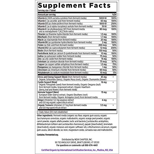 New Chapter Men's Multivitamin for Immune, Stress, Heart + Energy Support with 20 Fermented Nutrients - Every Man's One Daily, Gentle on The Stomach - 96 ct