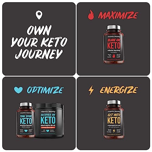Vitamin Bounty Get Into Keto Pills - Premium Raspberry Ketones, Promotes Ketosis for Women and Men, Supports Keto Diet, Green Tea, Boosts Energy, Non-GMO - 60 Capsules