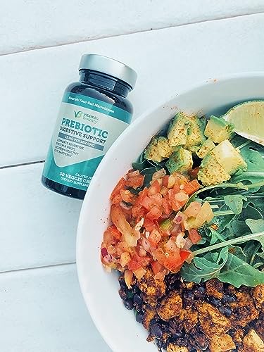 Vitamin Bounty Prebiotic Fiber Digestive Support - Gut Health Supplements for Women and Men, Dietary Fiber, Supports Digestive Health, Probiotics for Women & Men for Gas Relief - 60 Capsules