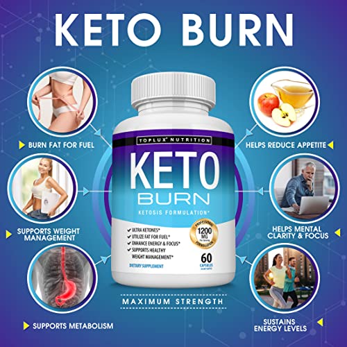 Keto Burn Pills Ketosis - 1200 Mg Ultra Advanced Natural Ketogenic Using Ketone Diet Support Energy Focus Men Women 120 Capsules