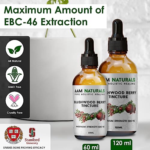 AAM Naturals Blushwood Berry Tincture Dietary Supplement – 60ml EBC-46 Immune Support Supplement for Men and Women – Oral and Topical – Lab Tested and Authenticated