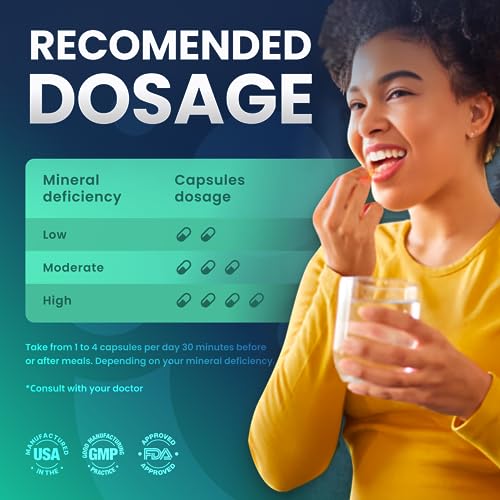 CORSA365 Multimineral Supplement Magnesium Complex with Trace Minerals for Immune Support - Potassium Magnesium Supplement Calcium Vitamin D Zinc Cooper Boron Supplement for Men Women - 120 Capsules
