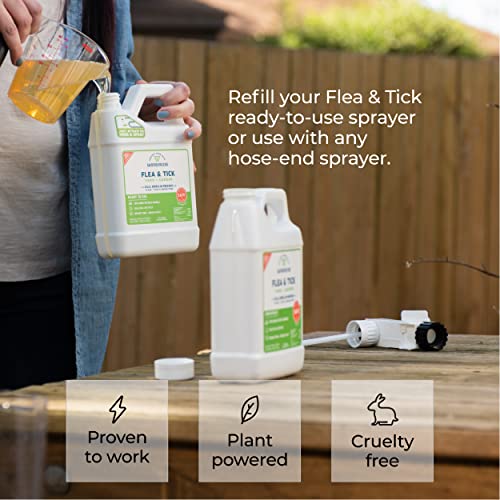 Wondercide - Flea and Tick Spray Concentrate for Yard and Garden with Natural Essential Oils – Kill, Control, Prevent, Fleas, Ticks, Mosquitoes and Insects - Safe for Pets, Plants, Kids - 16 oz