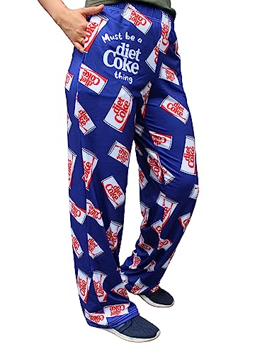 BRIEF INSANITY Lounge Pajama Pants for Men and Women| Must Be a Diet Coke Thing Can Print Bottoms - Comfy, Ultra Soft, Novelty Unisex Loungewear Pants (Diet Coke Thing Pants, Large)