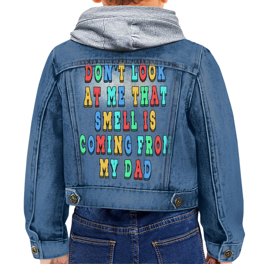 Funny Quote Toddler Hooded Denim Jacket - Cool Jean Jacket - Colorful Denim Jacket for Kids