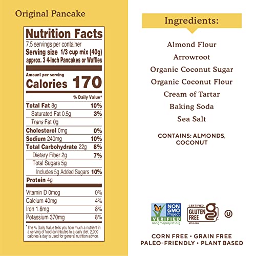 Simple Mills Almond Flour Pancake & Waffle Mix, Original - Gluten Free, Plant Based, Paleo Friendly, Breakfast 10.7 Ounce (Pack of 1)