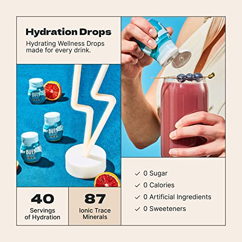 Buoy Electrolyte Drops | 120 Servings | No Sugar, No Sweeteners | Dietitian Recommended | Trace Minerals, Vitamins & Antioxidants | Purposefully Unflavored | Add to Any Drink