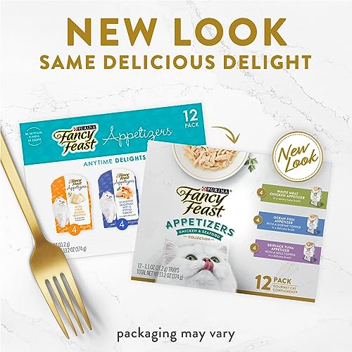 Fancy Feast Lickable Appetizers Grain Free Wet Cat Food Variety Pack - (12) 1.1 oz. Trays