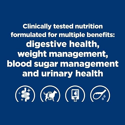 Hill's Prescription Diet w/d Multi-Benefit Digestive/Weight/Glucose/Urinary Management Vegetable & Chicken Stew Wet Dog Food, Veterinary Diet, 12.5 oz. Cans, 12-Pack
