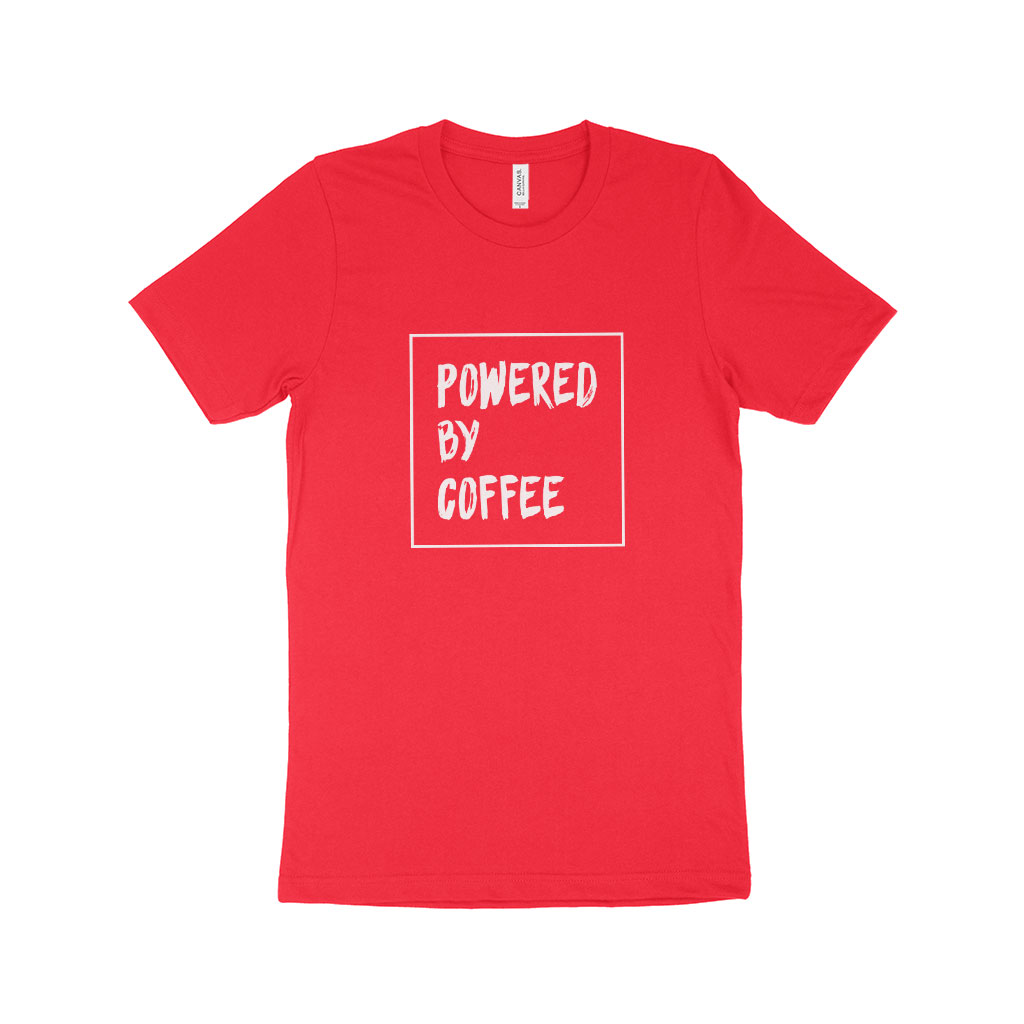 Powered by Coffee Unisex Jersey T-Shirt Made in USA